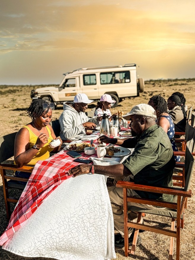 sunset in mara camp